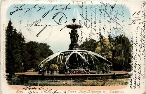 Graz/Steiermark - Graz, Franz Josef-Brunnen im Stadtpark -313654