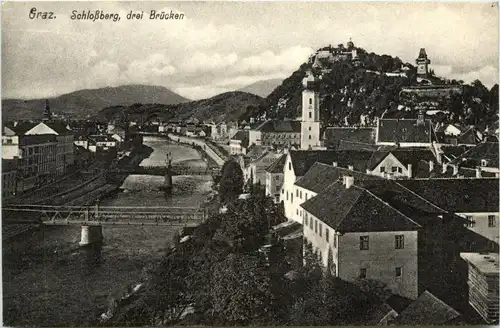 Graz/Steiermark - Graz, Schlossberg, drei Brücken -313812