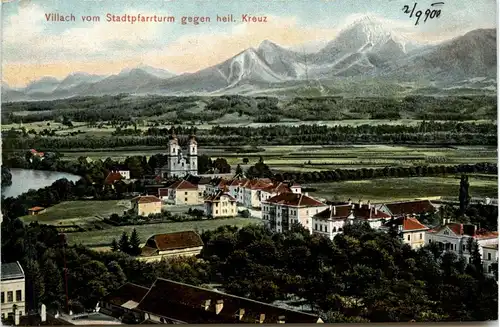 Villach/Kärnten - Villach, vom Stadtpfarrturm gegen heil. Kreuz -314376