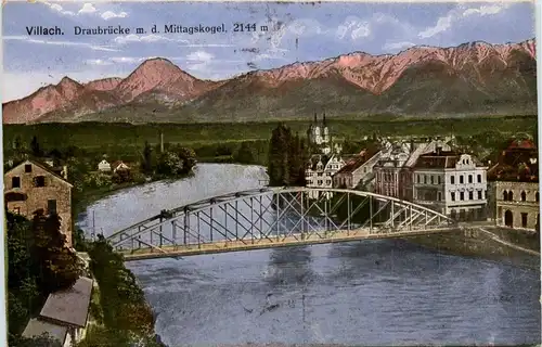 Villach/Kärnten - Villach, Draubrücke m. d. Mittagskogel -314278