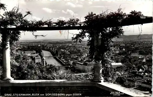 Graz/Steiermark - Graz, Blick vom Schlossberg gegen Süden -313834