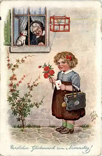 Namenstag - Kind mit Brief -258208