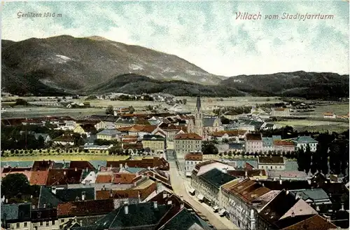 Villach/Kärnten - Villach, mit Stadtpfarrturm und Gerlitzen -314422