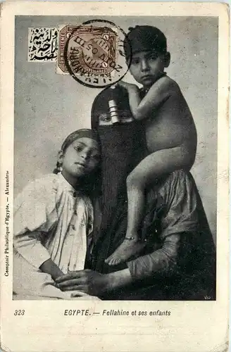 Egypt - Fellahine et ses enfants -258330