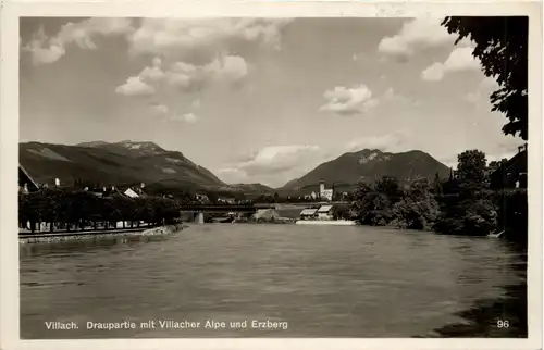 Villach/Kärnten - Villach, Draupartie mit Villacher Alpe und Erzberg -314112
