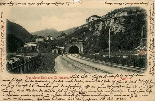 St.Anton/Arlberg - St. Anton, tunnelmundloch und Lottdenkmal -312842
