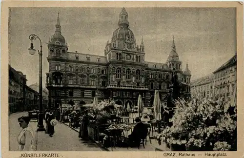 Graz/Steiermark - Graz, Rathaus-Hauptplatz, Künstlerkarte -314714