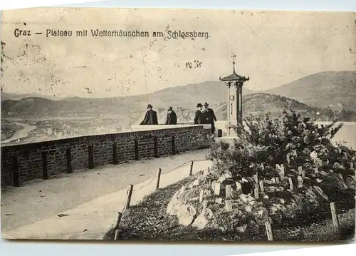 Graz/Steiermark - Graz, Plateao mit Wetterhäuschen am Schlossberg -314734