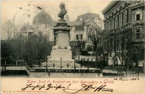 Graz/Steiermark - Graz, Kaiser Josef II Denkmal am Carl Ludwig-Ring -314948