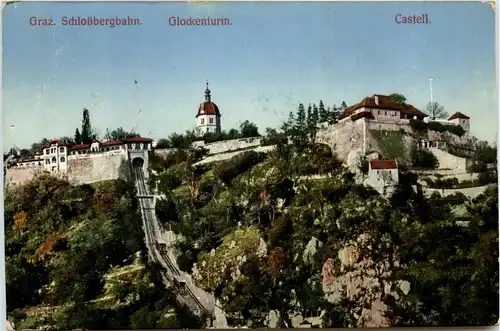 Graz/Steiermark - Graz, Schlossbergbahn, Glockenturm, Castell -314716