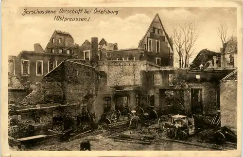 Zerschossene Ortschaft bei Ortelsburg -233866