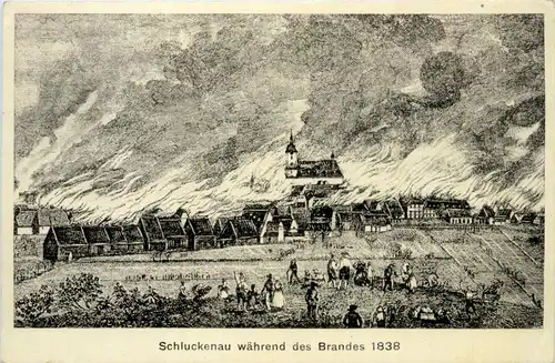 Schluckenau während des Brandes 1838 -233988