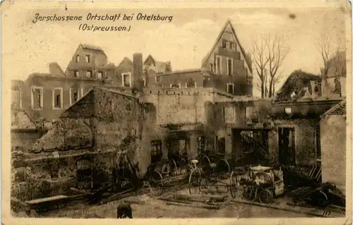 Zerschossene Ortschaft bei Ortelsburg -233872