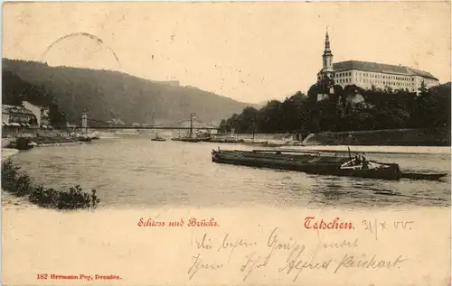 Tetschen - Schloss und Brücke -234282