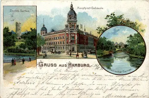 Gruss aus Hamburg - Litho -235554