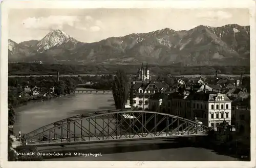 Villach/Kärnten - Villach, Draubrücke mit Mittagskogel -314180
