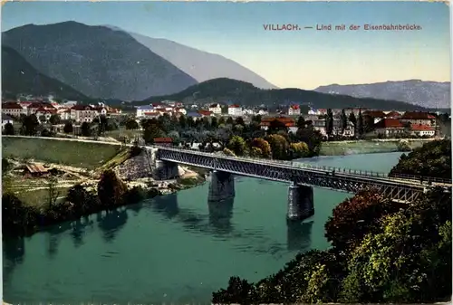 Villach/Kärnten - Villach, Lind mit der Eisenbahnbrücke -314348