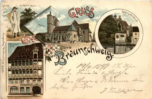 Gruss aus Braunschweig - Litho -235058