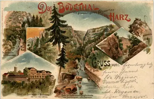 Das Bodethal im Harz - Litho -235490