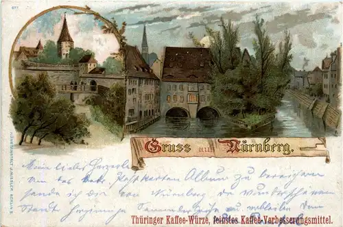 Gruss aus Nürnberg - Litho -260624