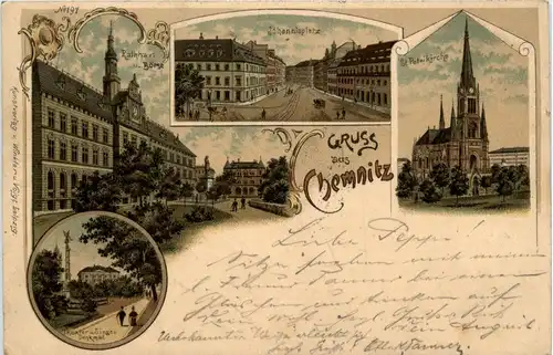 Gruss aus Chemnitz - Litho -235516