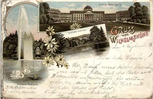 Kassel - Gruss von der Wilhelmshöhe - Litho -235298