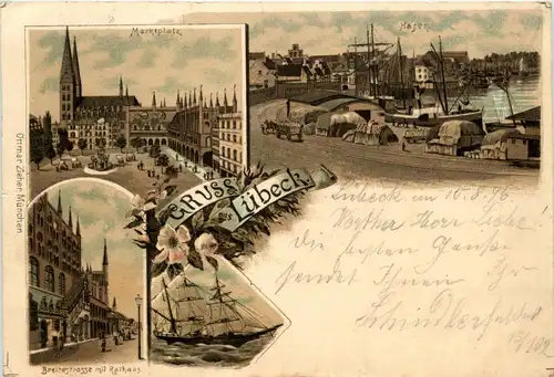 Gruss aus Lübeck - Litho -235816