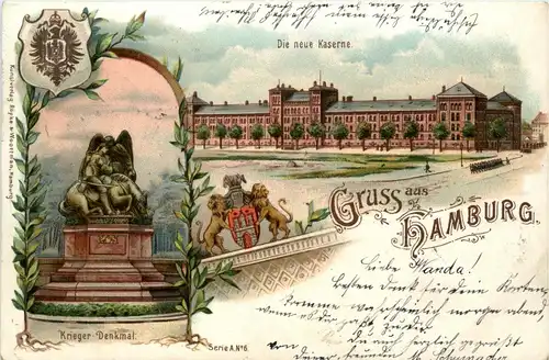 Gruss aus Hamburg - Litho -235552