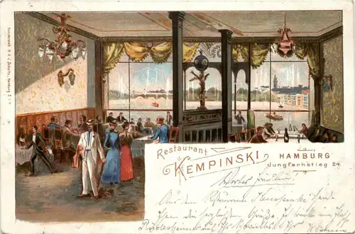 Gruss aus Hamburg - Restaurant Keminski - Litho -235566