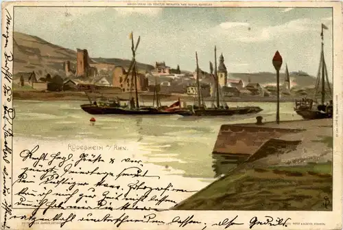 Rüdesheim - Künstlerkarte Litho -236332