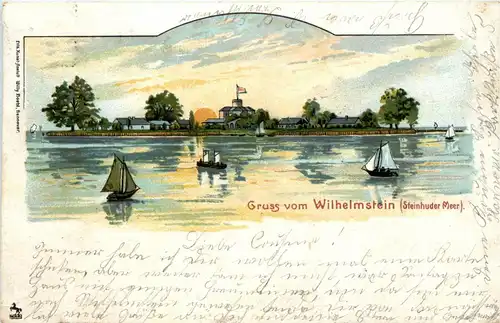 Gruss vom Wilhelmstein - Steinhuder Meer - Litho -236672