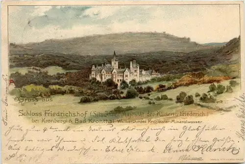 Gruss aus Schloss Friedrichshof bei Kronberg - Litho -236322