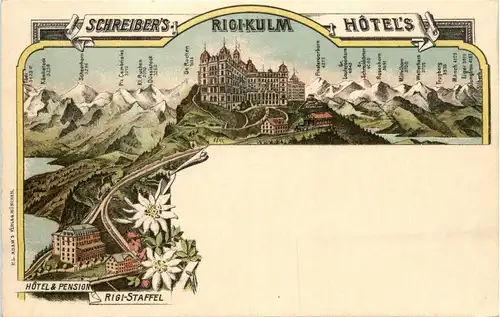 Rigi Kulm - Schreibers Hotel - Litho -232714