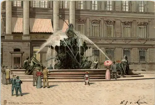 Berlin Schlossbrunnen - Litho -236828