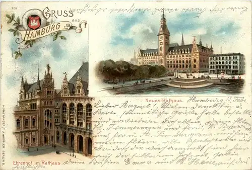 Gruss aus Hamburg - Litho -235310