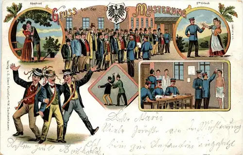 Gruss von der Musterung - Litho -235694
