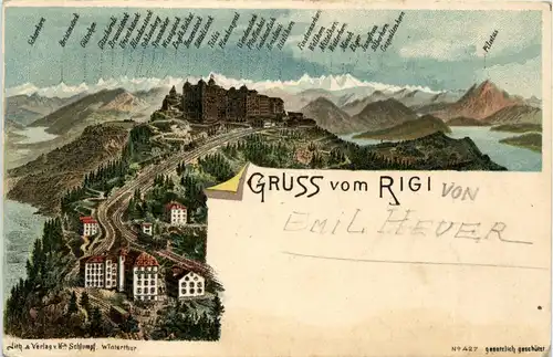 Gruss vom Rigi - Litho -232698