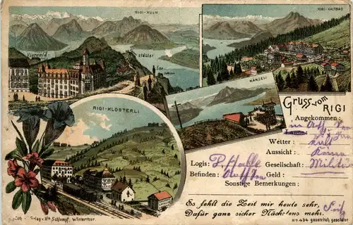 Gruss vom Rigi - Litho -232680