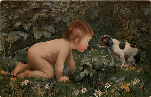 Child with Dog - Artist A von riesen -237524