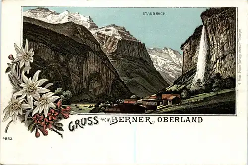 Gruss aus dem Berner Oberland- Litho - Lauterbrunnen -232962