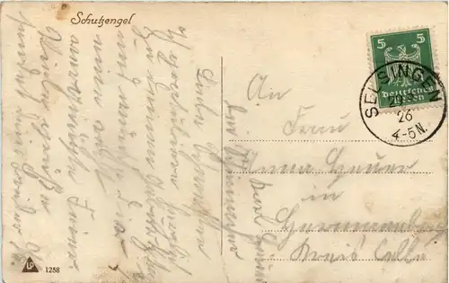 Kind mit Engel - Künstlerkarte -237692