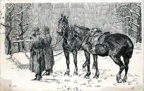 Weihnachten 1917 - Weihnachtsmorgen am Grabe der Kameraden -233480