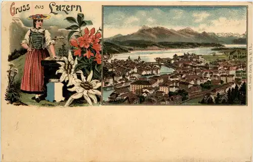 Gruss aus Luzern - Litho - Künzli -232956