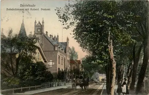 Buxtehude - Bahnhofstrasse mit Postamt -236488