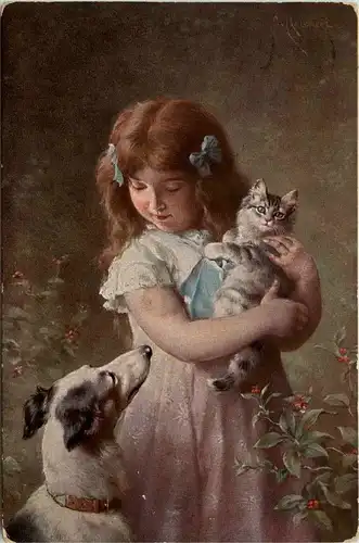Kind mit Hund und Katze -237580
