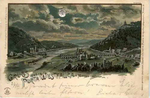 Gruss aus Porta Westfalica - Litho -238404