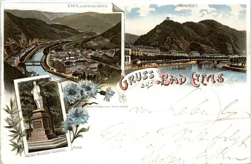 Gruss aus Bad Ems - Litho -255516