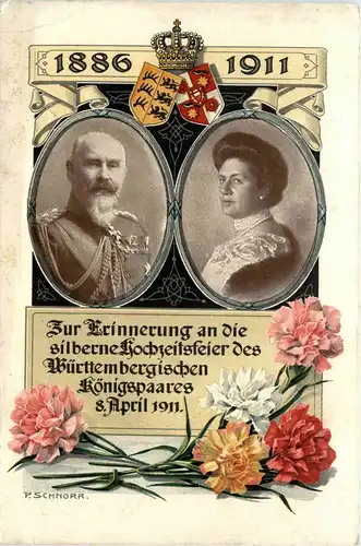 Silberhochzeit würrtembergisches Königspaar 1911 - Ganzsache -238388