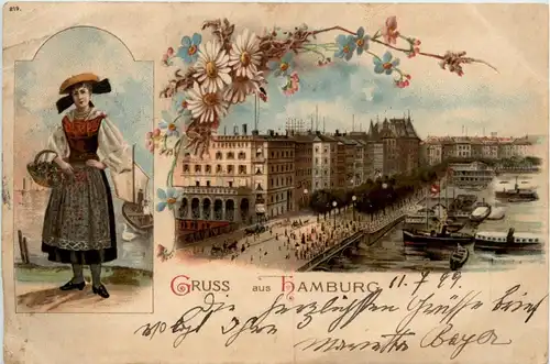 Gruss aus Hamburg - Litho -255866