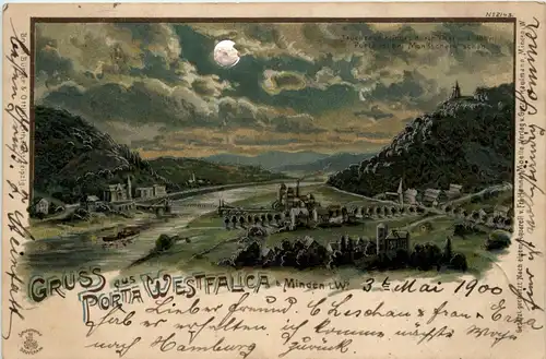 Gruss aus Porta Westfalica - Litho -238436